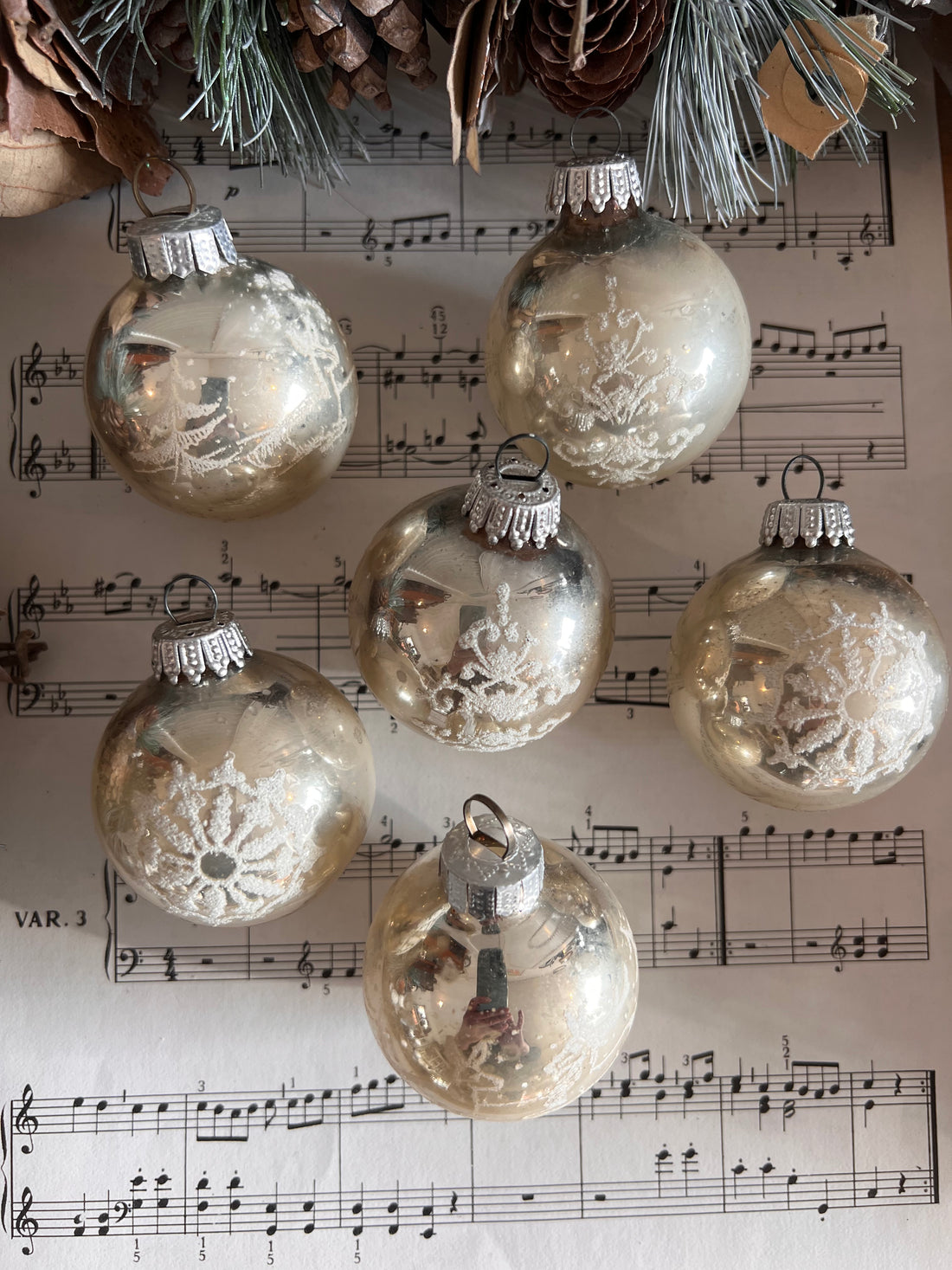 Vintage kerstballen van glas
