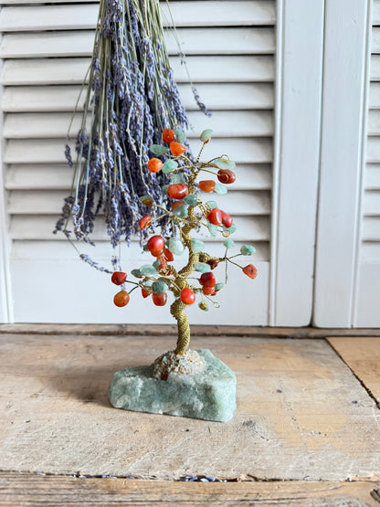 vintage edelstenen boompje, edelsteenboom, gemstone tree vintage, vintage mineralen, rariteitenkabinet,botanische decoratie,vintage woonaccesoire,boompje natuursteem, Sofia&