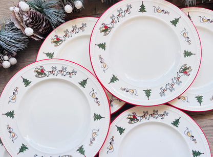 Windsor Christmas ontbijtbord Wedgwood, Wedgwood kerstservies, vintage kerstontbijtbord, kerstontbijtbord nieuwstaat, feestelijk ontbijtservies, Wedgwood kerstcollectie, Windsor Christmas bord kopen, kerstservies Wedgwood, elegant kerstontbijtbord.