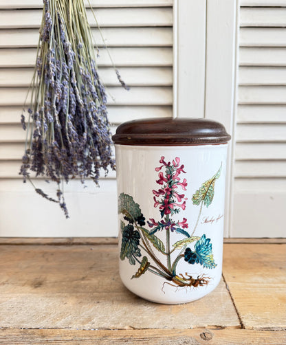 Villeroy &amp; Boch Botanica voorraadpot Stachus officinales, villeroy Boch Botanica, botanisch keramiek, vintage voorraadus
