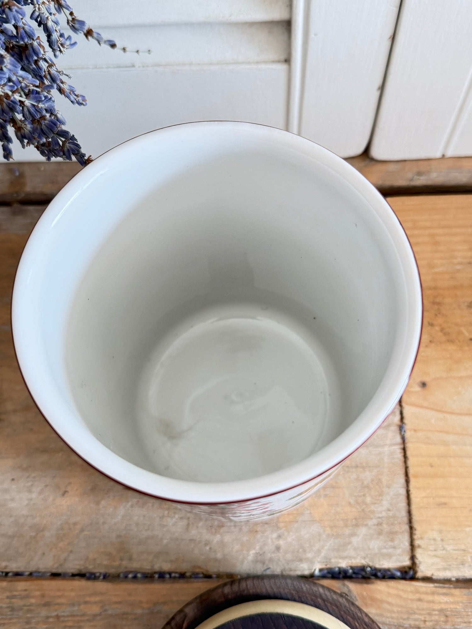 Villeroy &amp; Boch Botanica voorraadpot Stachus officinales, villeroy Boch Botanica, botanisch keramiek, vintage voorraadus
