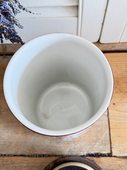 Villeroy &amp; Boch Botanica voorraadpot Stachus officinales, villeroy Boch Botanica, botanisch keramiek, vintage voorraadus