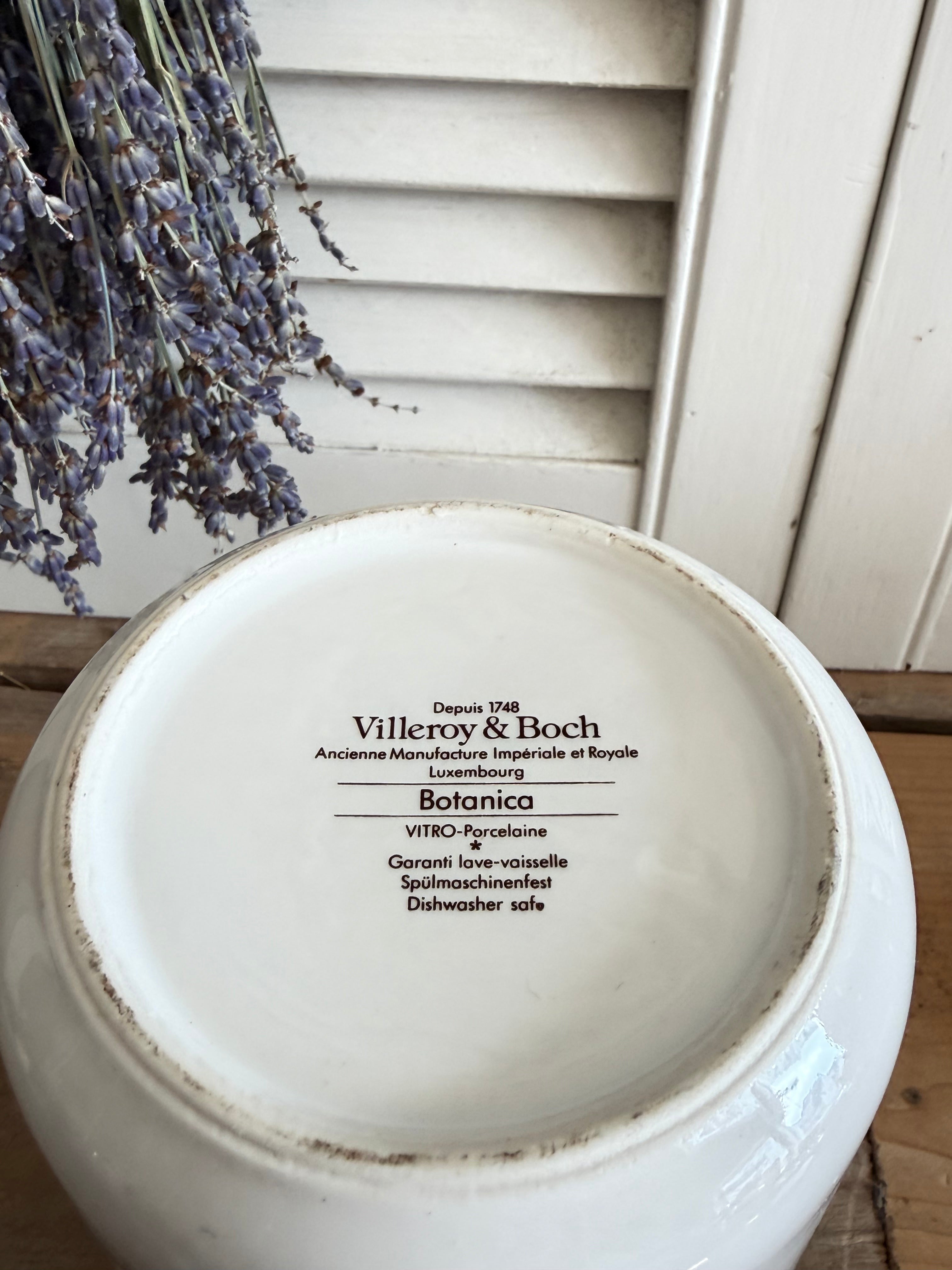 Villeroy &amp; Boch Botanica voorraadpot Stachus officinales, villeroy Boch Botanica, botanisch keramiek, vintage voorraadus