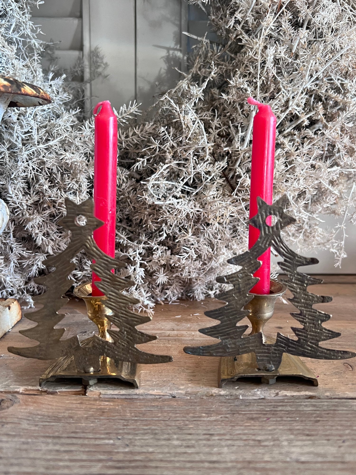 Messing kerstboom kandelaartje