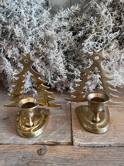 Messing kerstboom kandelaartje