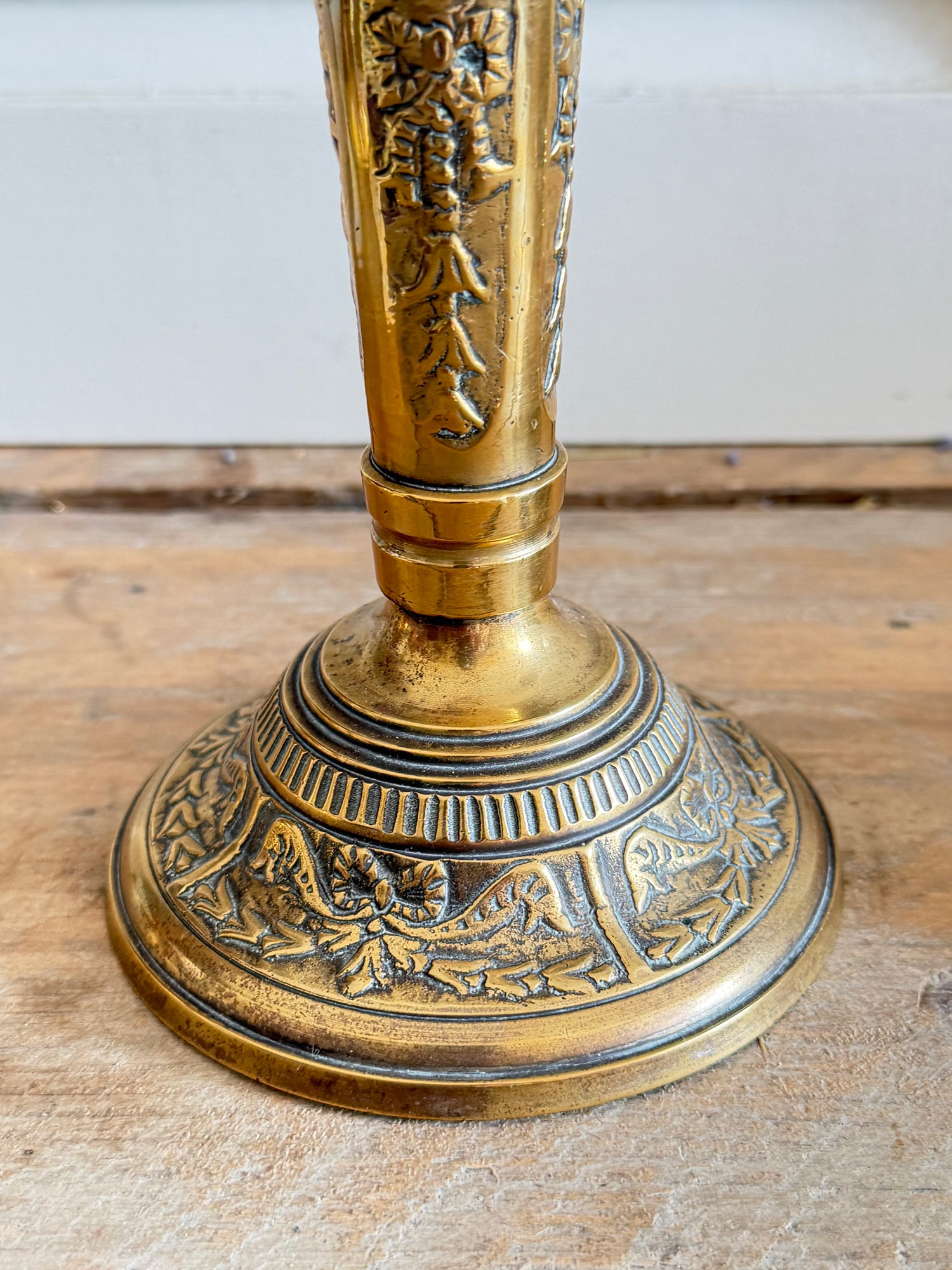 Vintage bronzen kandelaars - klassiek Frans model - set van 2