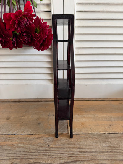 vintage houten etagere, Aziatisch houten rekje, Chinees decoratief rekje, oosters interieur, klein rekje, Sofia&