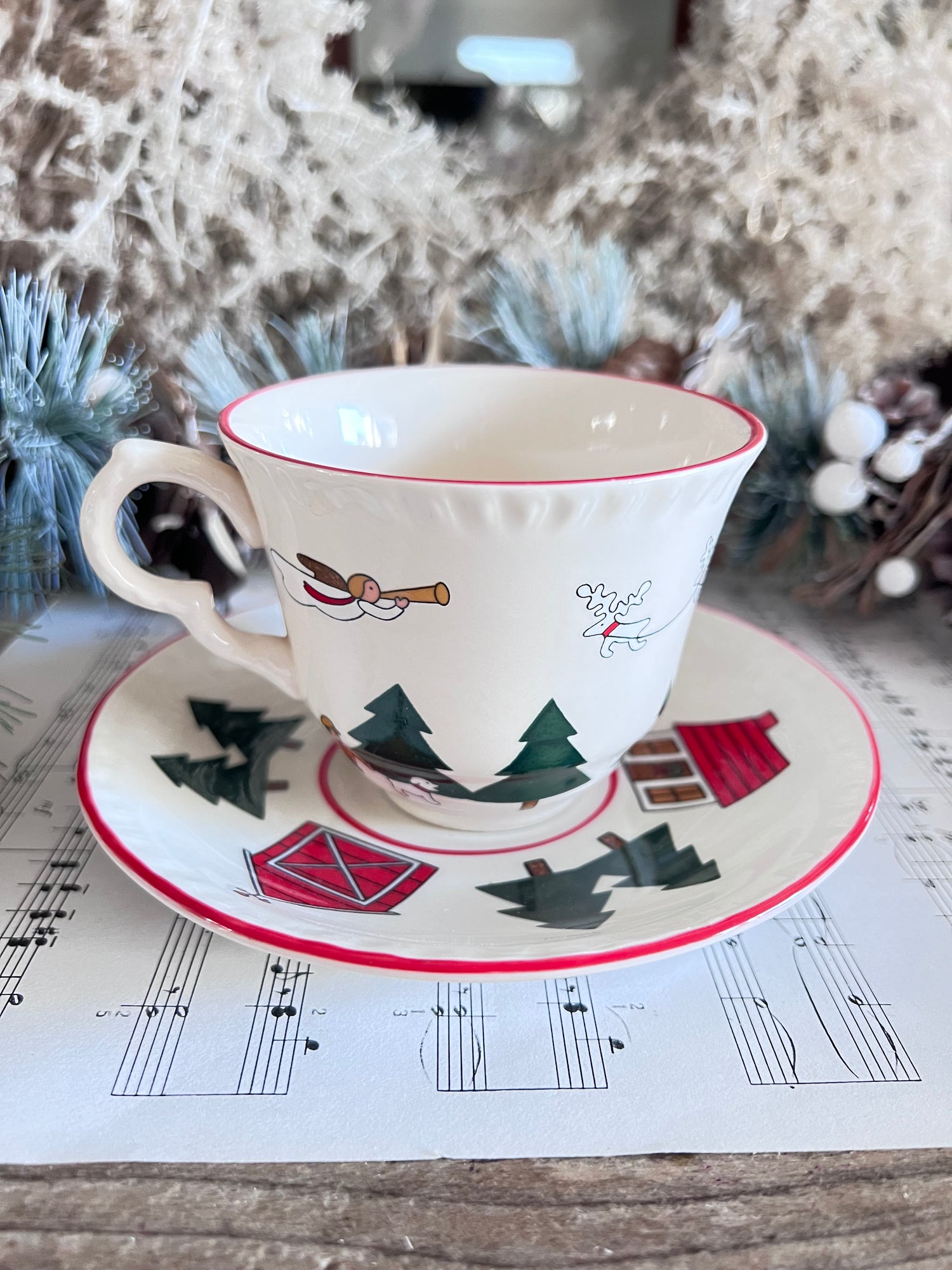 Mason’s Christmas Village theekopje, kersttheekopje, kerst servies, kerstthee kopje, porseleinen theekopje kerst, Christmas Village servies, kerstsfeer, kersttafel decoratie, kerstcadeau theekopje