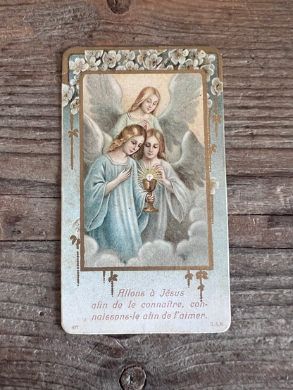antiek bidprentje, bidprentje met engelen, herdenkingsbidprentje, religieuze memorabilia, vintage bidprentje, nostalgisch bidprentje, gedrukte bidprentjes, troost cadeau, herdenkingsartikel