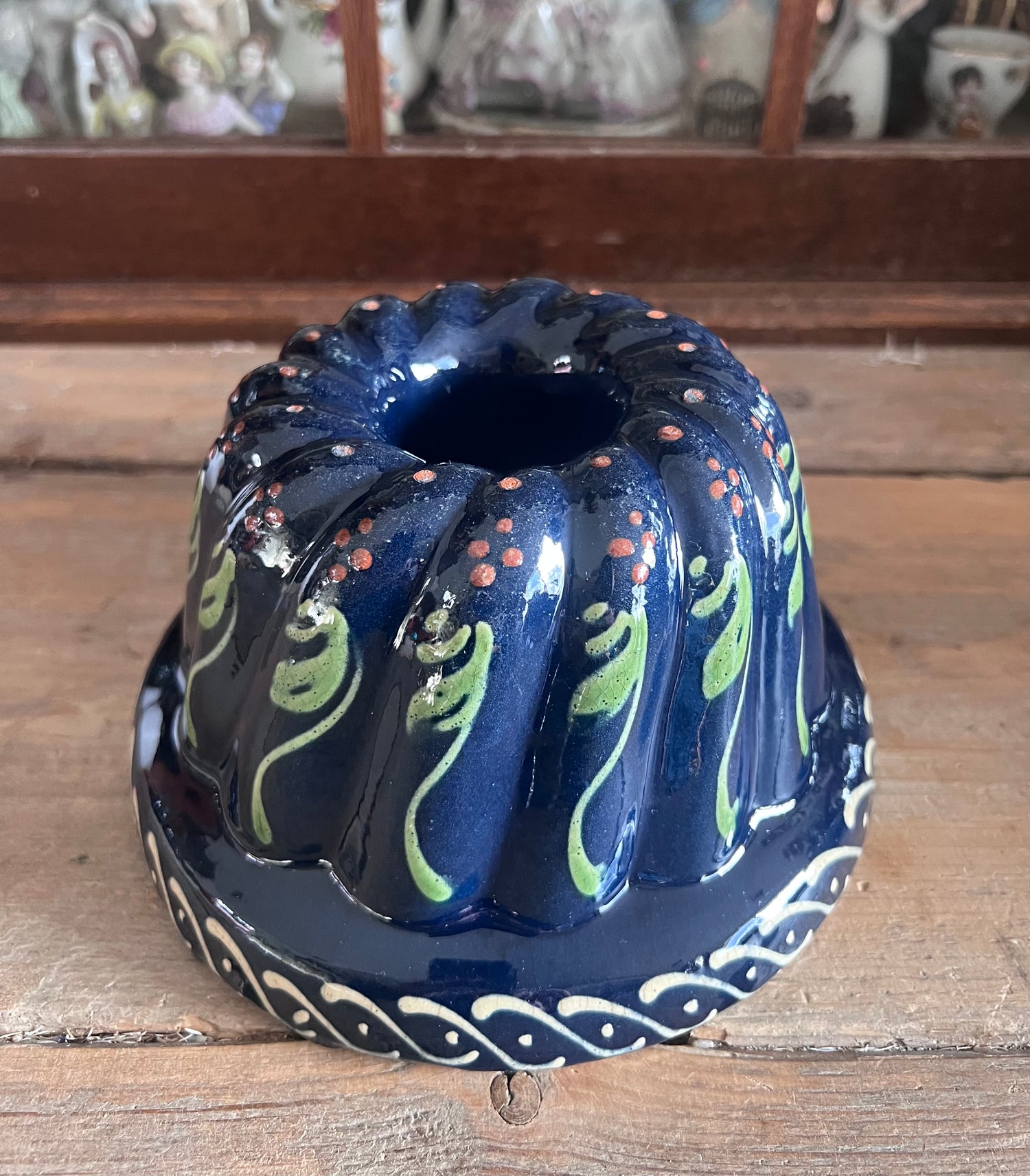 Traditionele kougelhopf bakvorm uit de Elzas - donkerblauw