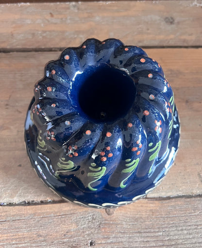 Traditionele kougelhopf bakvorm uit de Elzas - donkerblauw