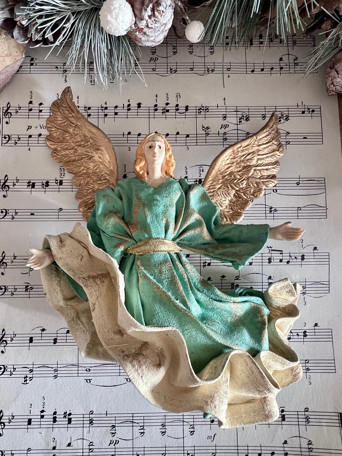 Kerstengel, Aartsengel Gabriel, vintage kerstdecoratie