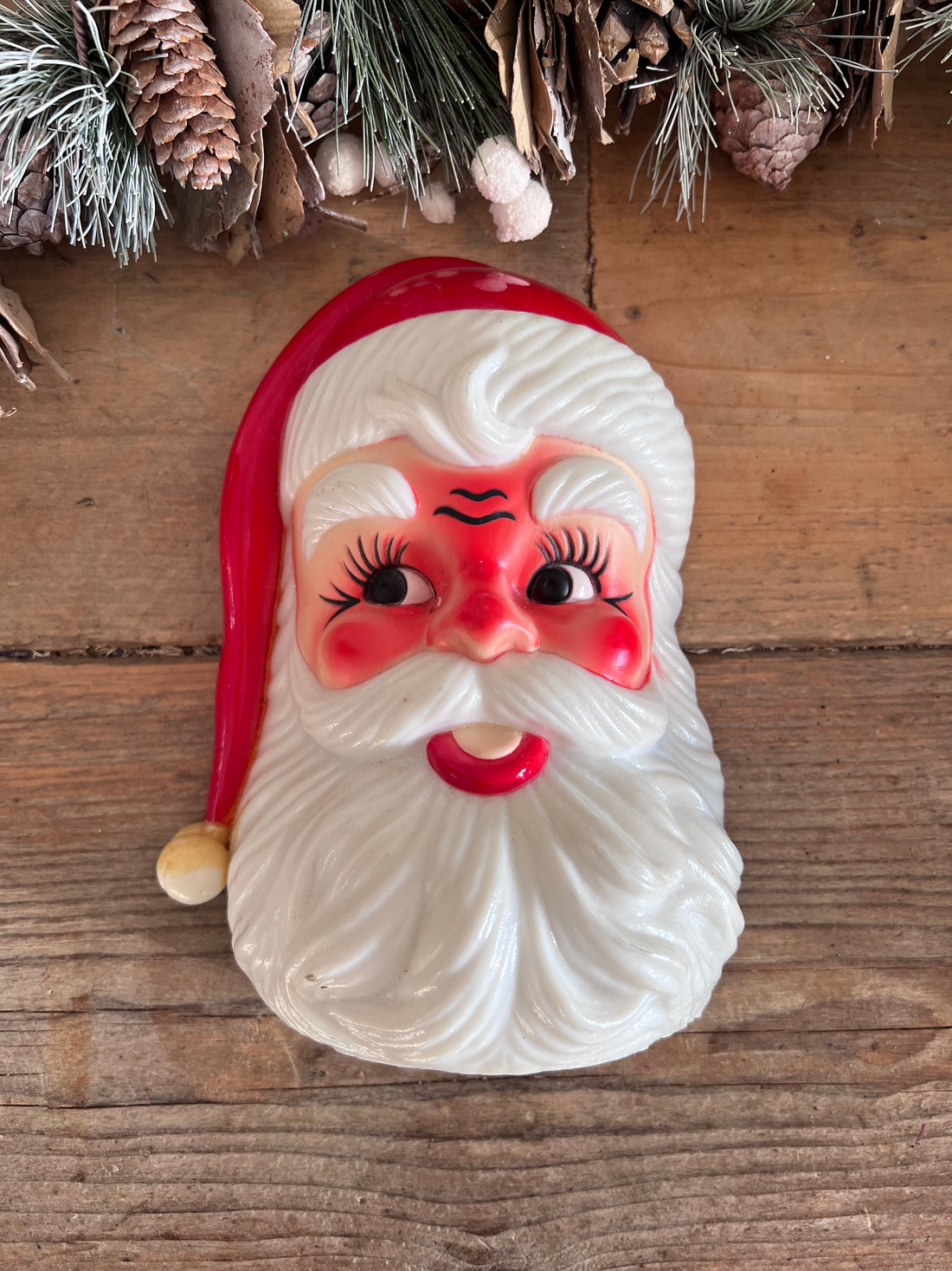 Kerstman, kerstman speeldoos, jaren 70 kerstdecoratie, kerstdecoratie, muziekdoos kerstman