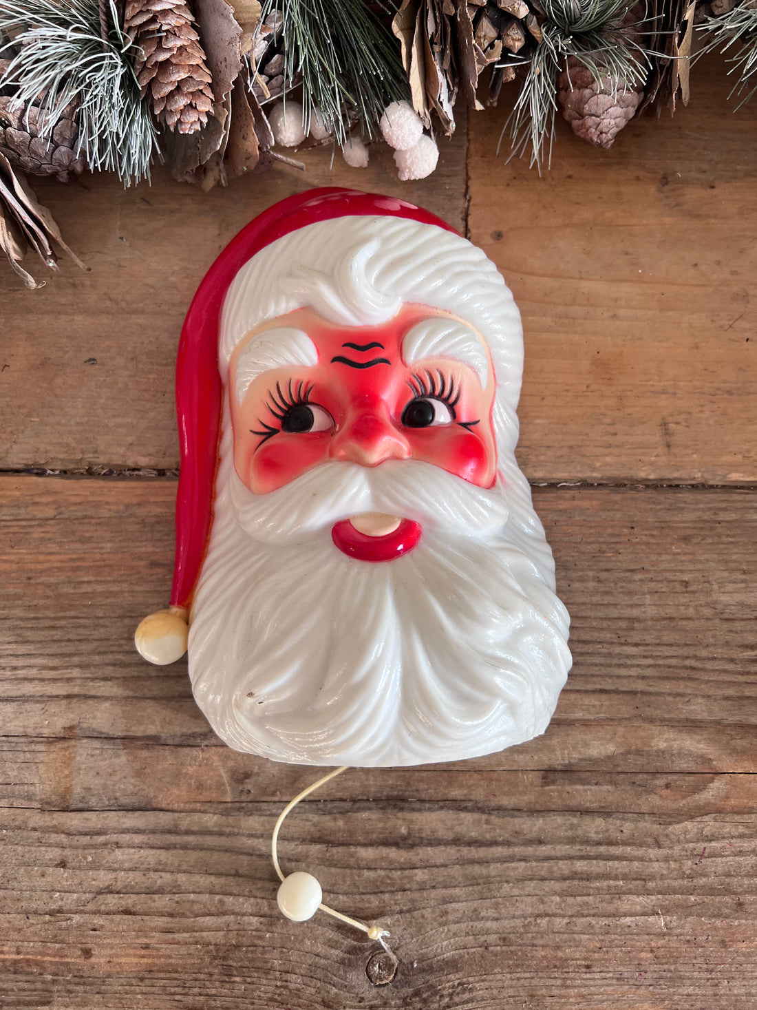 Kerstman, kerstman speeldoos, jaren 70 kerstdecoratie, kerstdecoratie, muziekdoos kerstman