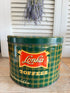 vintage Lonka Toffees  blik, Lonka blik groen, retro snoepblik Lonka, London Caramel Works, Sofia&