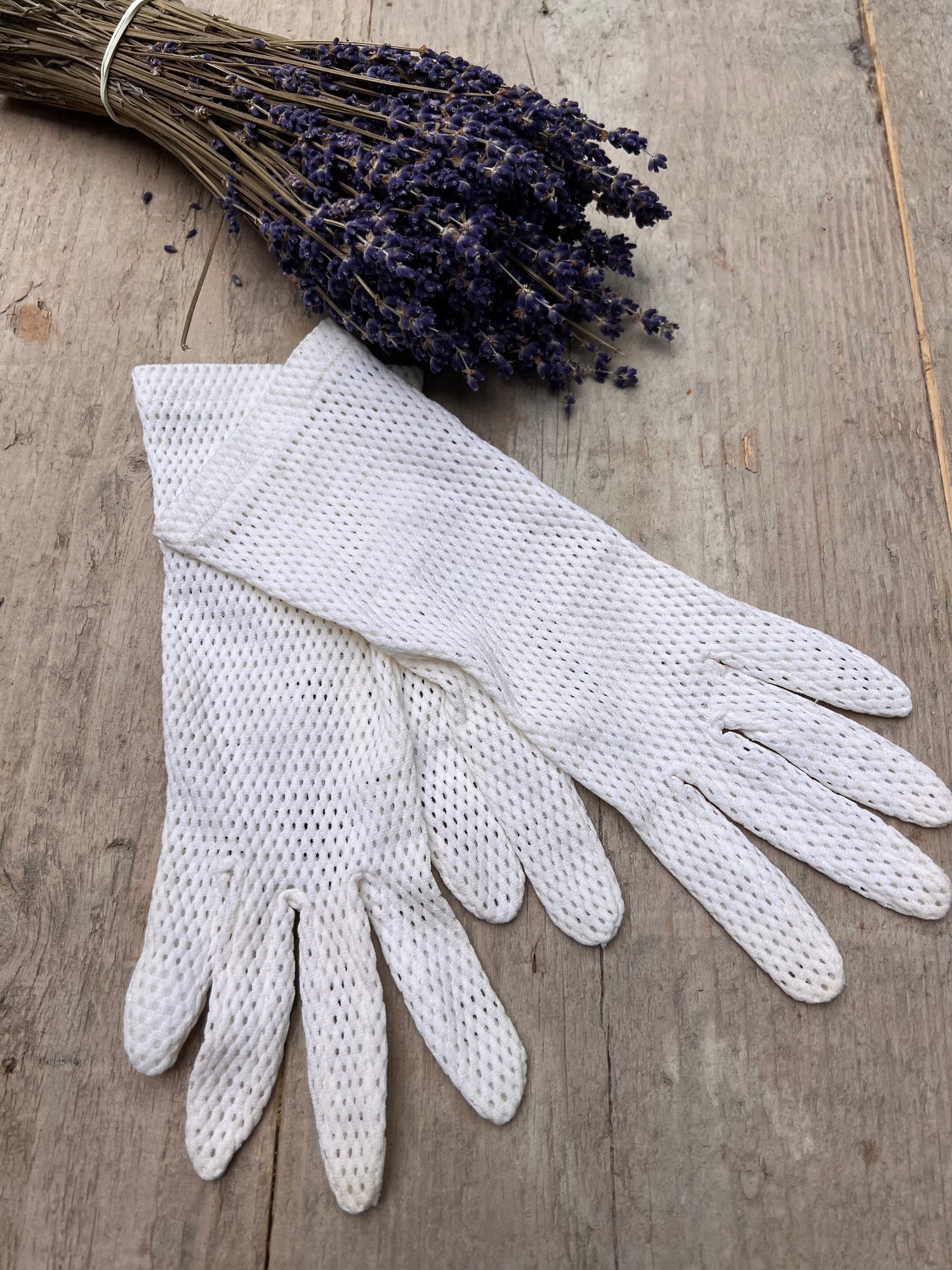 Vintage zomer handschoenen wit