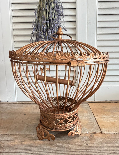 Decoratief vogelkooitje in koperkleur - 32 cm