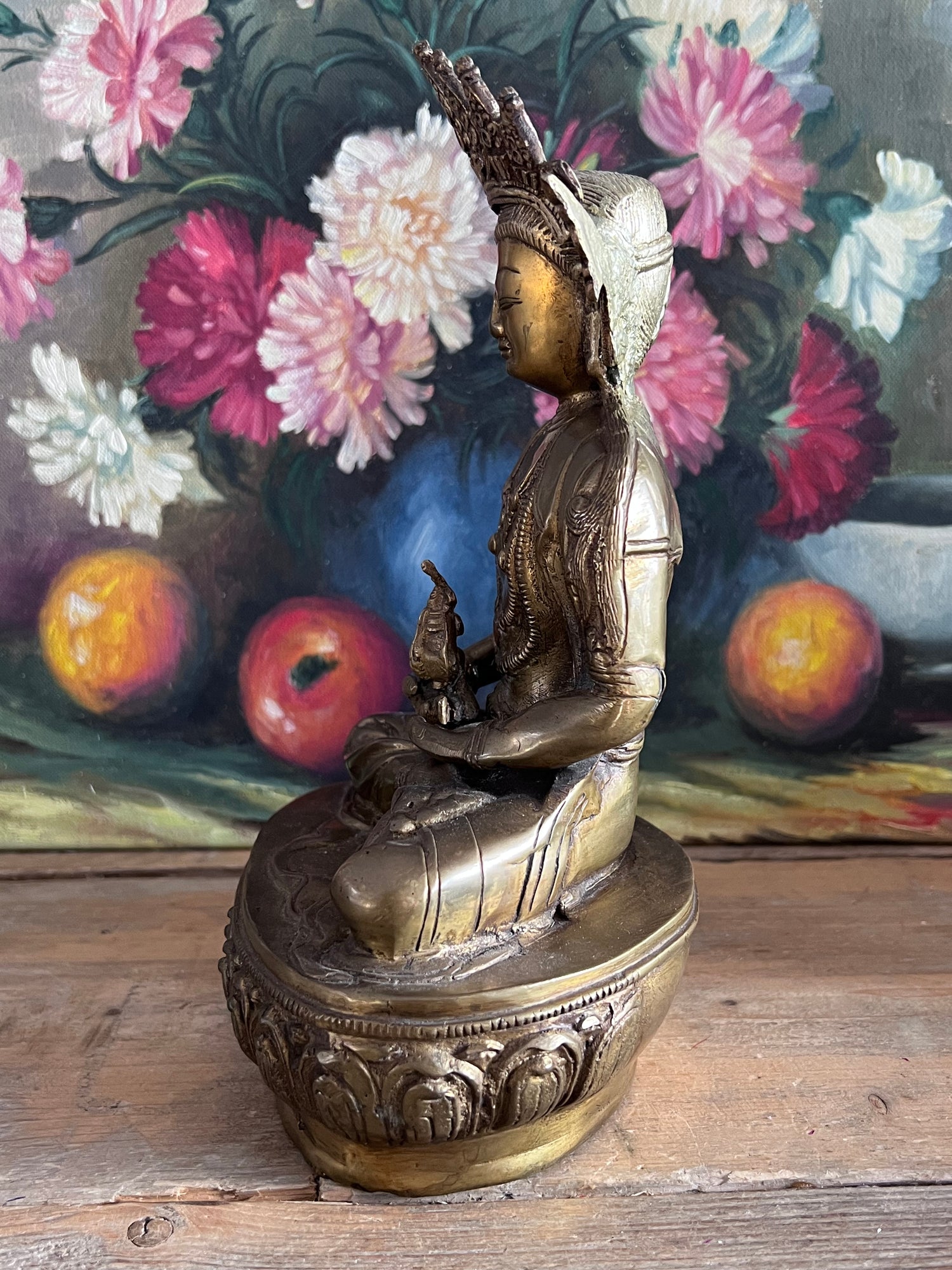 vintage Boeddha messing, Boeddhabeeld messing, messing Boeddha decoratie, spirituele decoratie vintage, oosterse beelden messing, Boeddhabeeld vintage, messing beeld Boeddha &amp;nbsp;