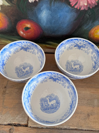 antieke spoelkom aardewerk, Société Céramique spoelkom, laitière blauwe vingerkom, vintage aardewerk kom, antiek keramiek, Franse keramiek spoelkom, decoratieve spoelkom, antiek servies Société Céramique.