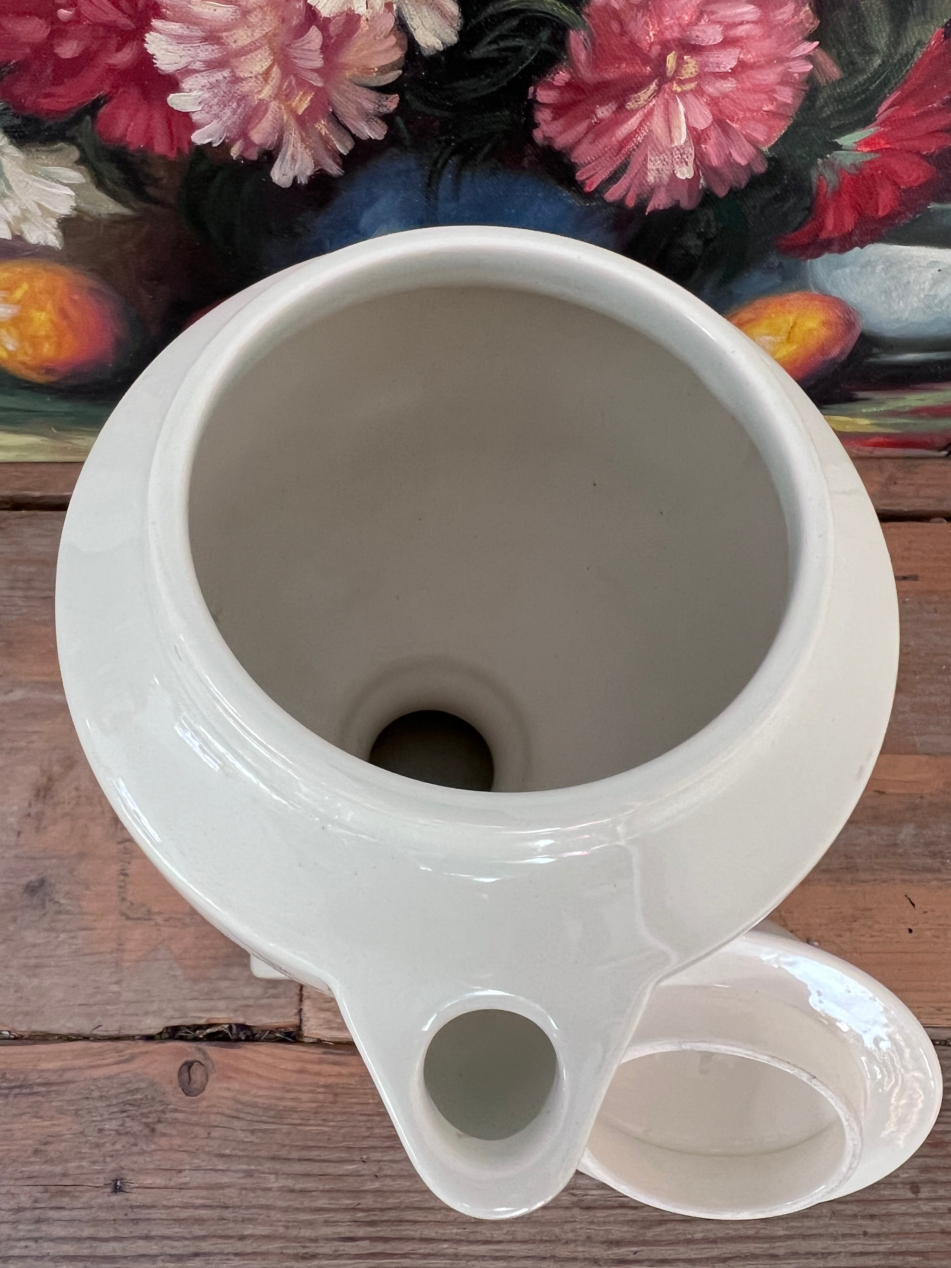 apothekerspot vintage, Interpharm voorraadpot, keramische apothekerspot, rosarum pot, vintage medicijnpot, apothekersdecoratie, kruidenpot keramiek