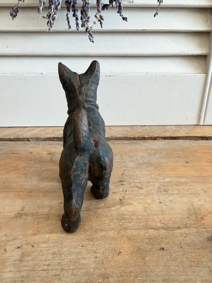 vintage deurstopper hond, gietijzeren deurstopper, gietijzeren Scottie deurstopper, Scottie dog, cast iron dog doorstop, Sofia&