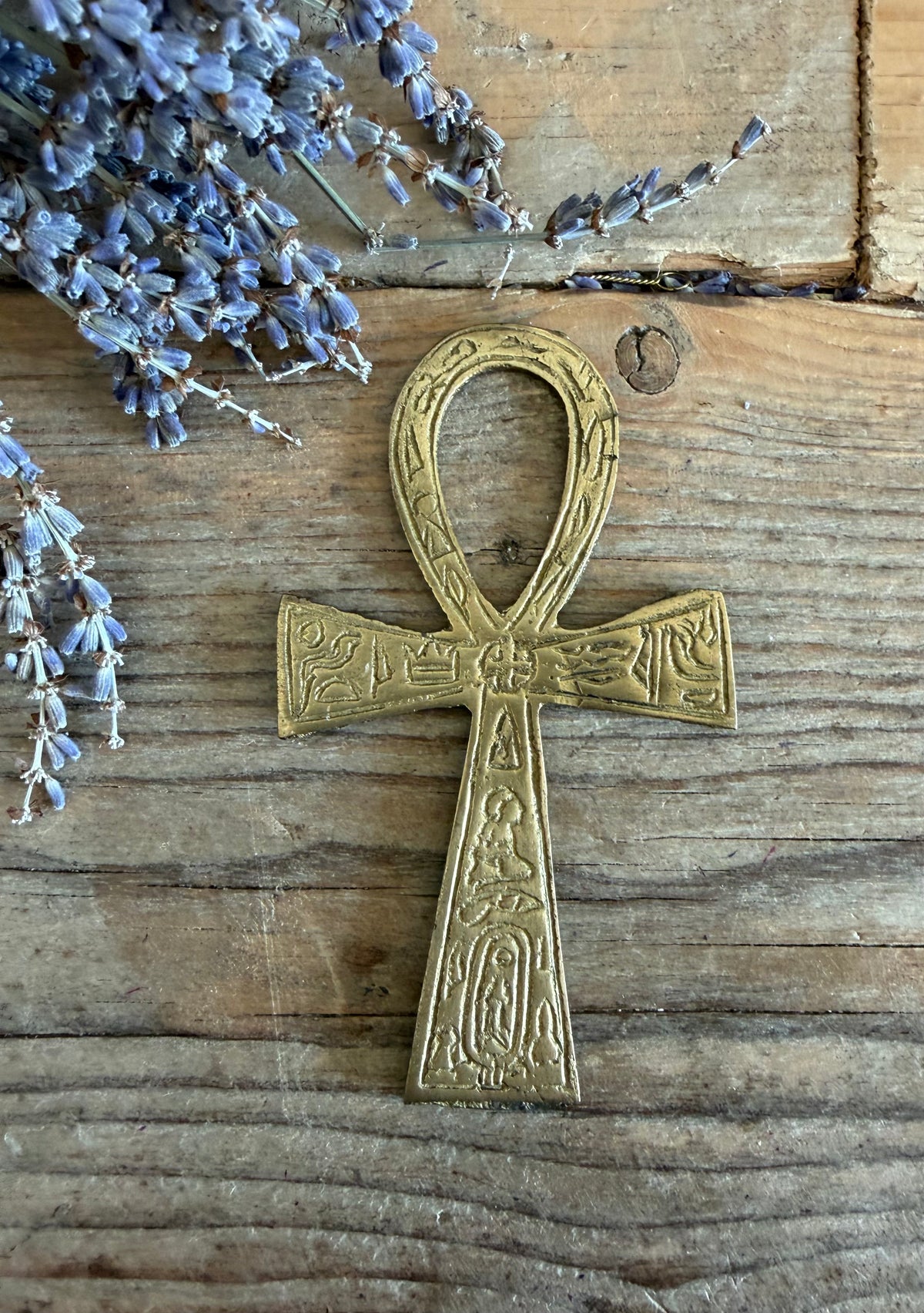 Vintage Ankh van messing, messing Ankh