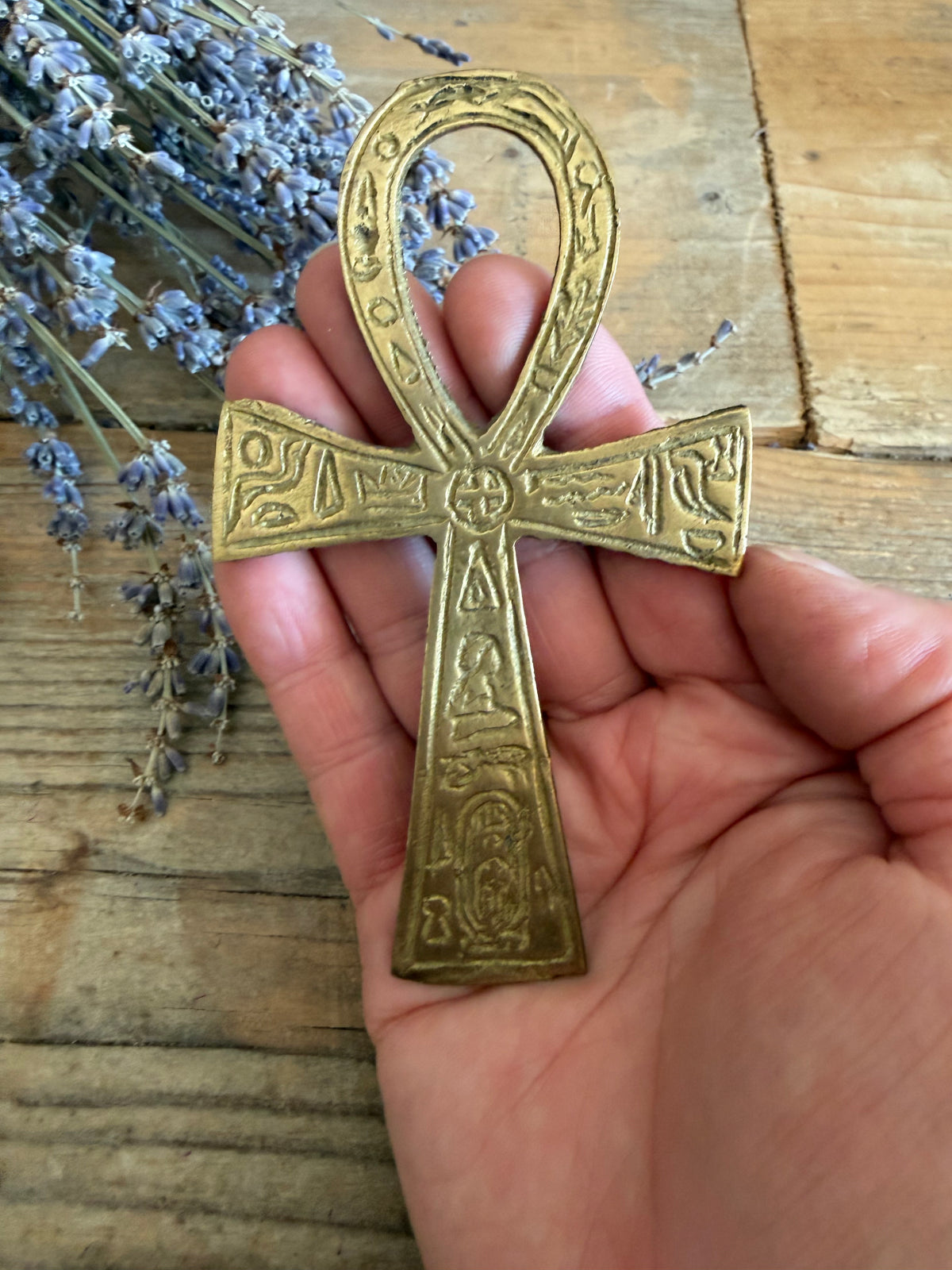 Vintage Ankh van messing, messing Ankh