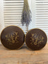 Vintage metalen opbergdozen, handbeschilderde opbergdoos, vintage blik met deksel, bruine mealen opbergdozen, decoratieve opbergdoos, Sofia&