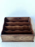 Antieke brievenhouder van hout, houten brievenhouder, bureauorganizer