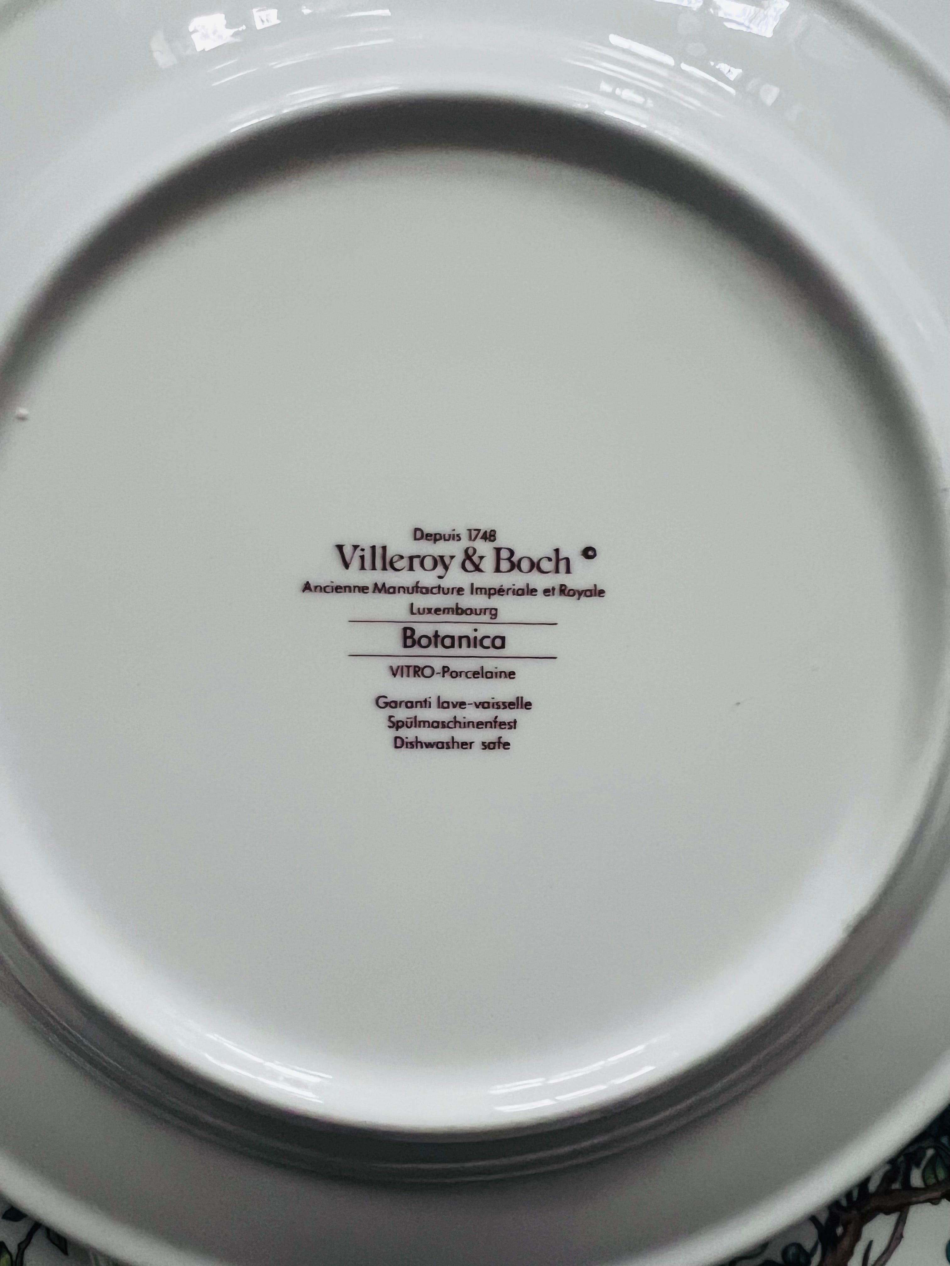 Villeroy &amp; Boch ontbijtbord, Villeroy Boch Botanica, vintage ontbijtbord jaren 70, Botanica serie bord, Thymus pulegioides bord, retro porselein bord, botanisch servies vintage