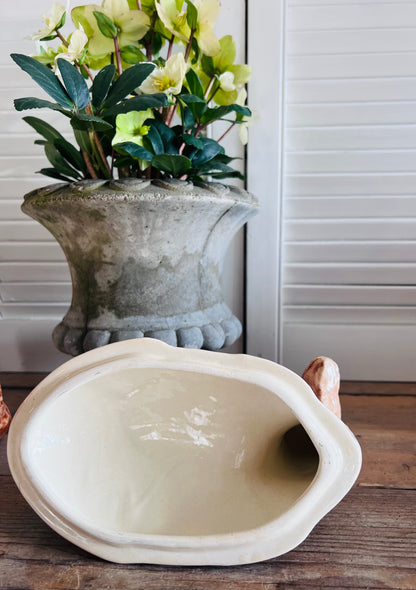 vintage paté terrine,paté terrine hert vorm,&amp;nbsp;Michel Caugant terrine,&amp;nbsp;jaren 60 aardewerk terrine,gesigneerde paté terrine,&amp;nbsp;retro terrine aardewerk, decoratieve paté schaal,&amp;nbsp;verzamelobject aardewerk,&amp;nbsp;Franse terrine jaren 60,exclusieve paté terrine 