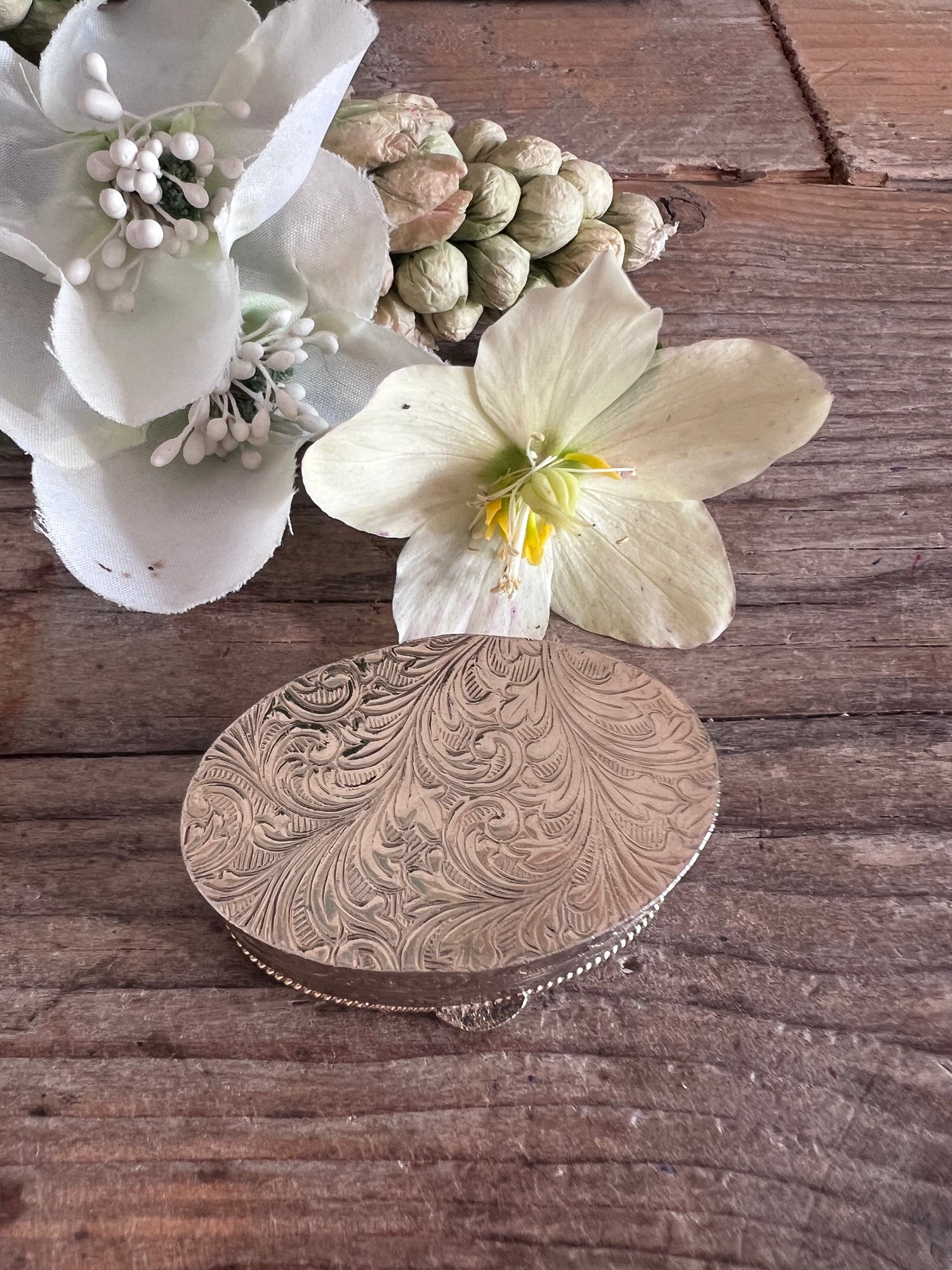 Micro mozaik pillendoosje groen, vintage pillendoosje groen