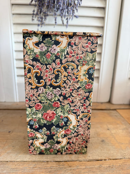 Vintage ladekastje met bloemendessin - sieradenkastje/boudoir box