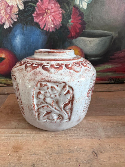 Mobach gemberpot model 080, Mobach aardewerk, vintage gemberpot, Nederlands keramiek, Mobach keramiek, model 080 gemberpot, handgemaakt aardewerk, Nederlandse gemberpot, Mobach collectie, typische Nederlandse keramiek.