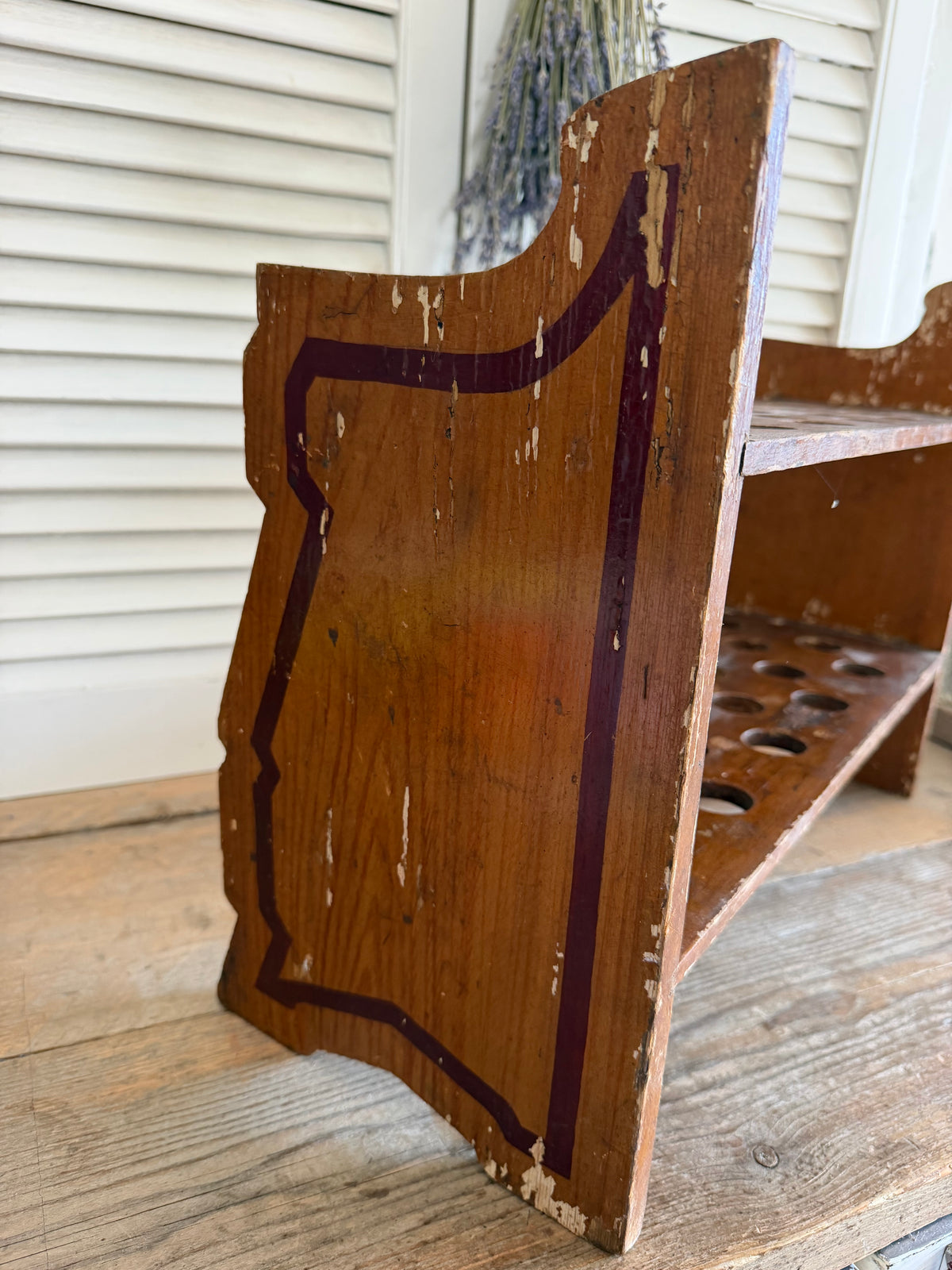 Oud houten eierenrek voor 40 eieren - brocante