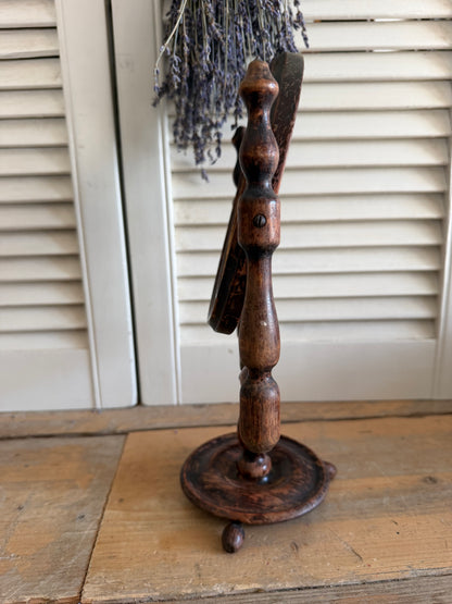 Vintage tafelspiegel, houten tafelspiegel, ovale spiegel, brocante spiegel, kaptafelspiegel, spiegel op voet,boudoir accessoires, Frans brocante interieur, Franse brocante, spiegel, Sofia&
