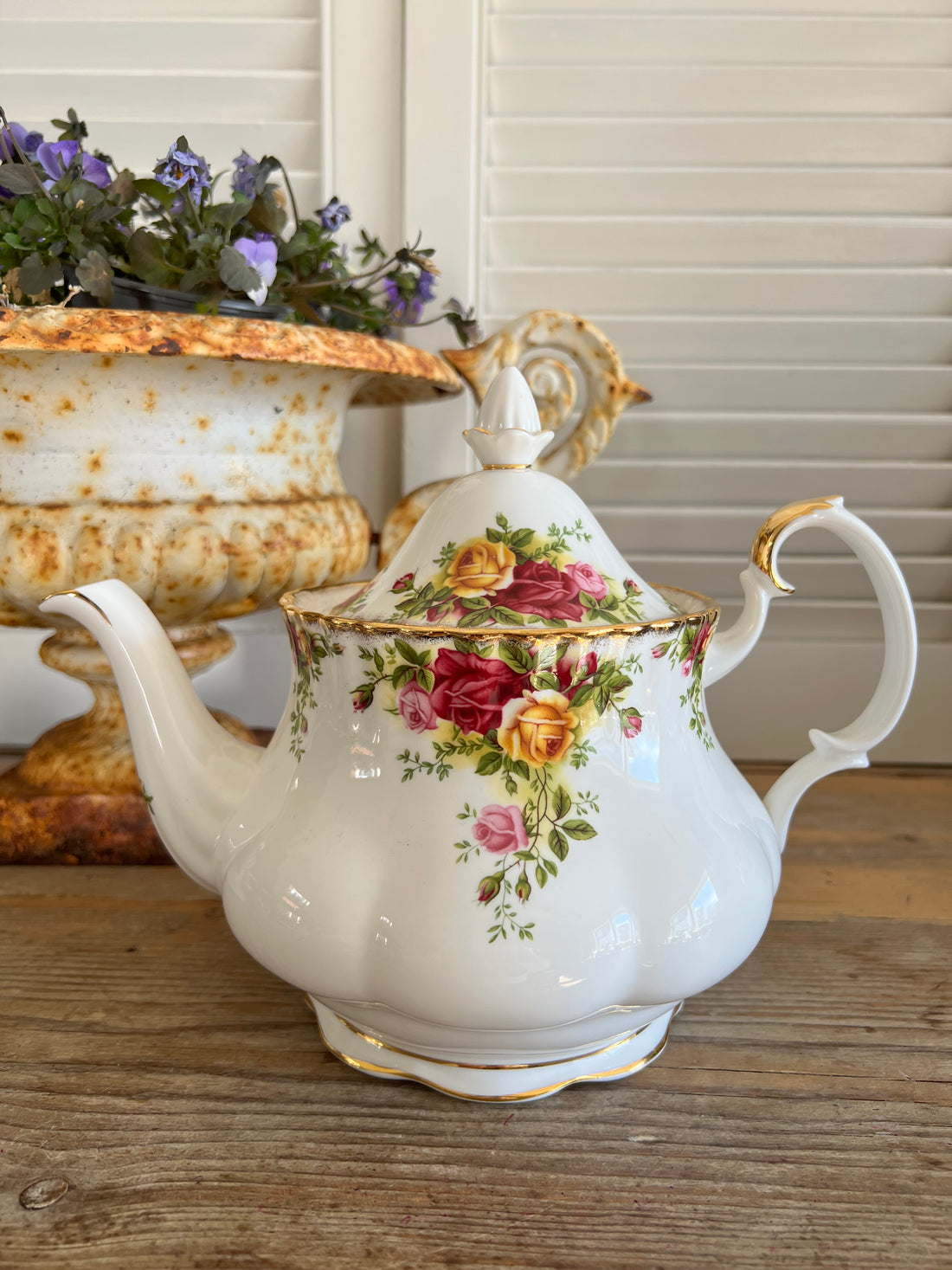 Theepot Old Country Roses, Royal Albert, Royal Albert servies,Sofia&