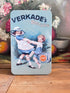 Verkade koekblik, blauw koekblik Verkade, vintage Verkade blik, Verkade koekblik kinderen, nostalgisch koekblik, koekblik in zeer goede staat, verzamelblik Verkade, Verkade koekdoos, decoratief koekblik.