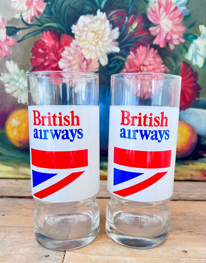 Longdrink glazen British Airways - jaren 70 retro