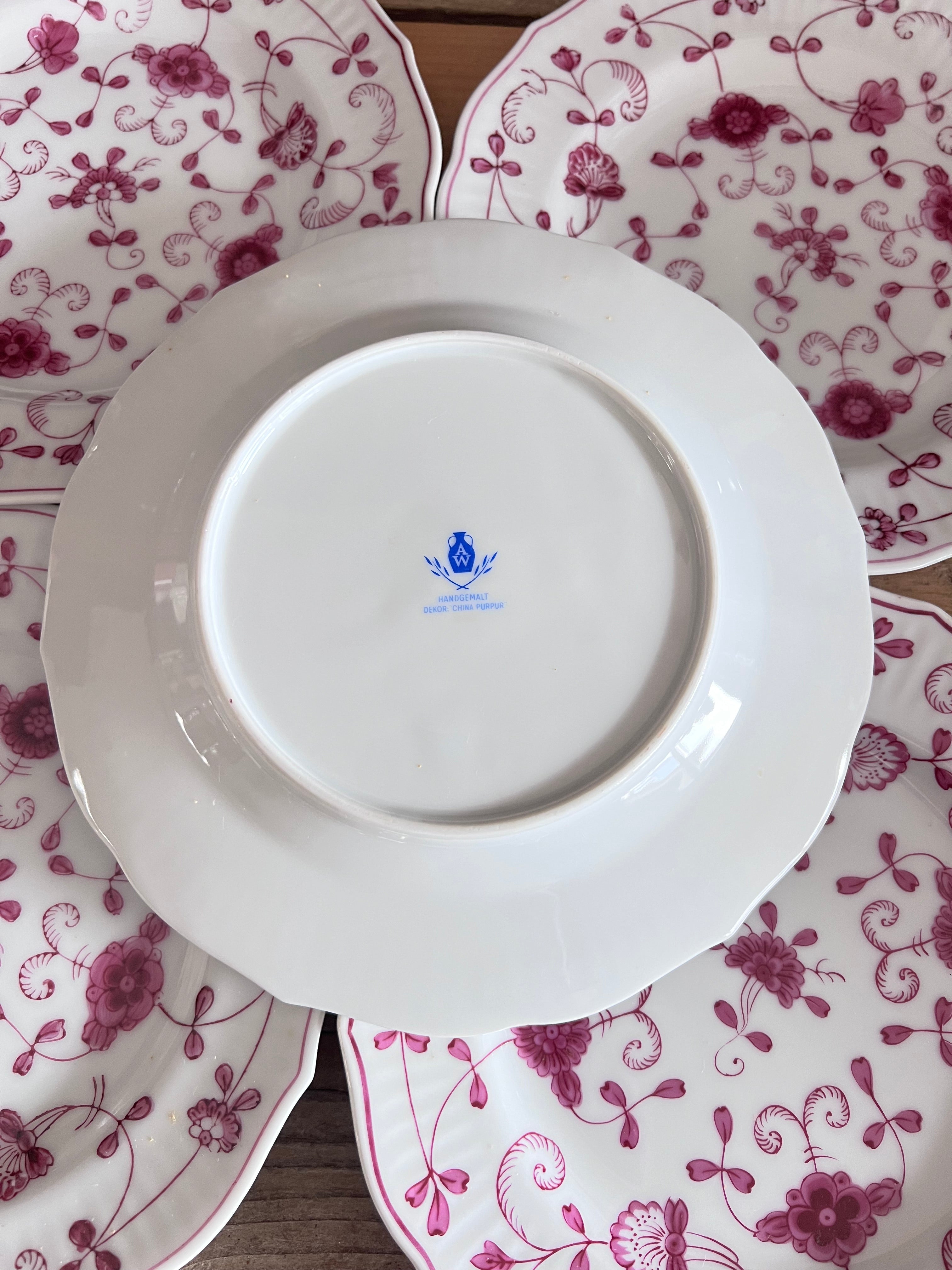 China purpur dinerbord, vintage servies