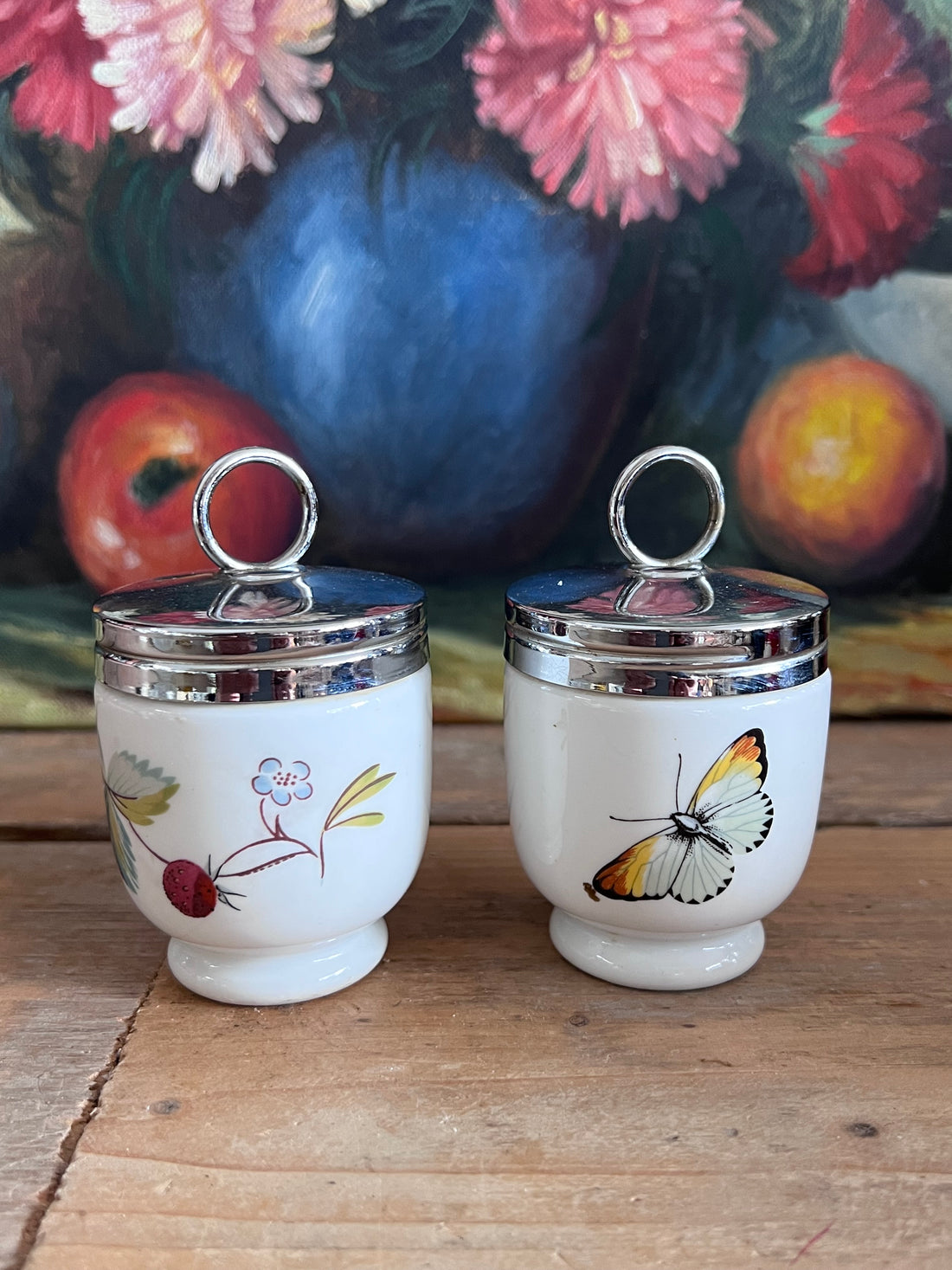 Egg Coddler Royal Worchester Strawberry Fair &amp; Butterfly
