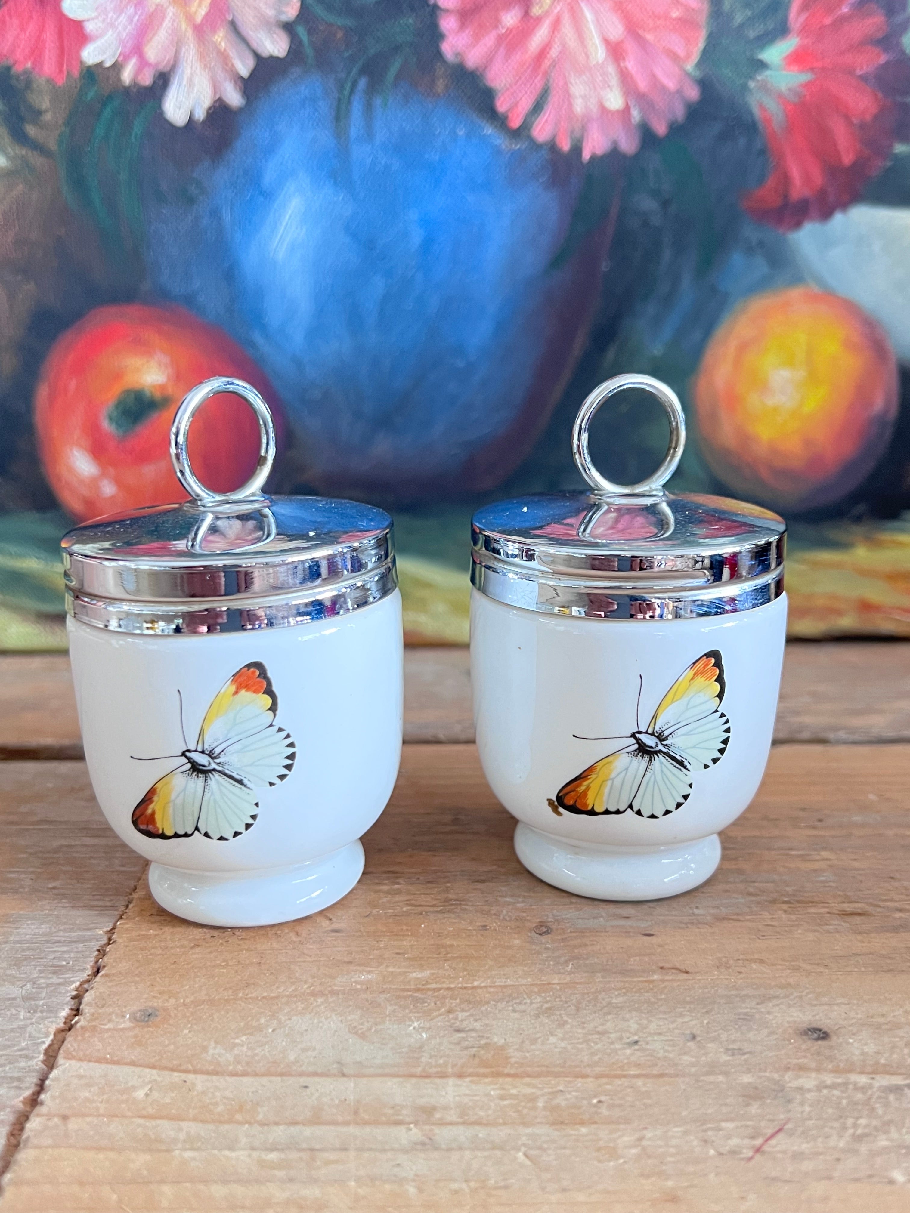 Egg Coddler Royal Worchester Strawberry Fair &amp; Butterfly