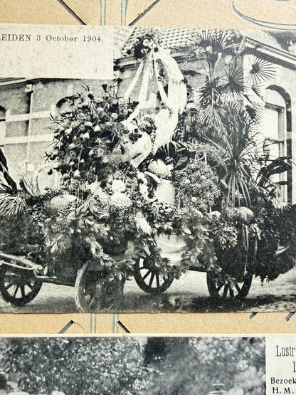Twee antieke ansichtkaarten Leidens Ontzet 1904 - Lustrumfeesten Leiden