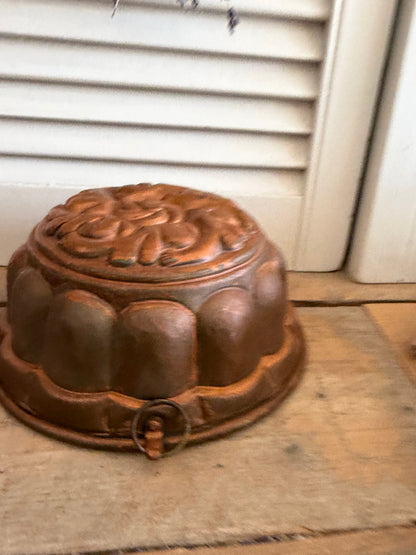 Franse koperen bakvorm, oude tulband vorm, vintage koperen bakvorm, Franse brocante, koperen keukendecoratie, Franse keukenaccessoires, Sofia&