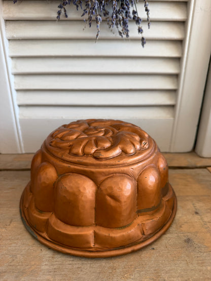 Franse koperen bakvorm, oude tulband vorm, vintage koperen bakvorm, Franse brocante, koperen keukendecoratie, Franse keukenaccessoires, Sofia&