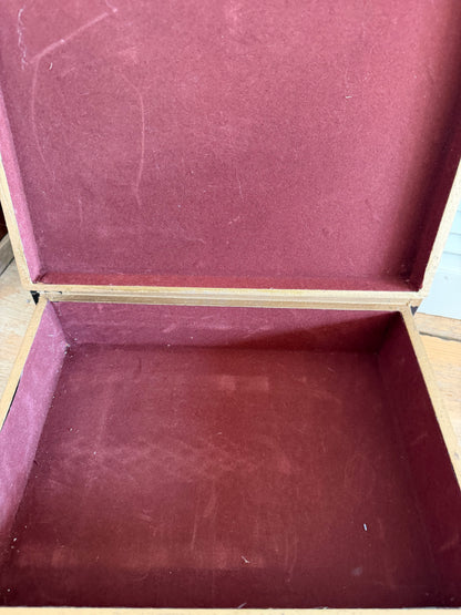 Grote houten faux livre opbergdoos - handbeschilderd druivendecor