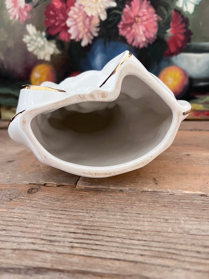 wit Moeder Maria beeld, keramisch Moeder Maria beeld, Moeder Maria beeld jaren 80, religieus beeld keramiek, Moeder Maria decoratie, vintage Moeder Maria beeld, Moeder Maria met goudaccenten, keramiek religieus beeld, spirituele woondecoratie