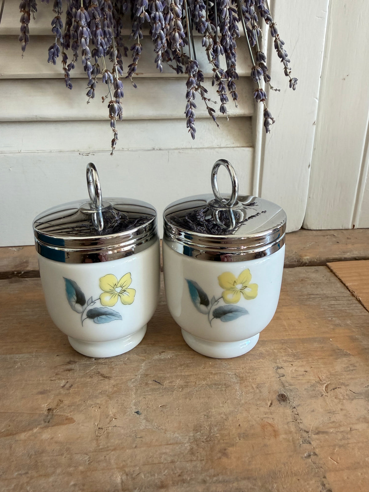 Vintage Royal Worcester Woodland Egg Coddlers - set van 2 in originele doos