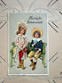 Antieke felicitatiekaart, Hartelijke gelukwensch, oude ansichtkaart, antieke wenskaart,vintage postkaart kinderen, papieren erfgoed, emphera, Sofia&