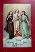 antieke religieuze ansichtkaart, hoop geloof liefde kaart, religieuze ephemera, oude katholieke ansichtkaart, Sofia&